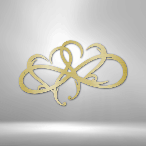 New Infinity Hearts Steel Sign Laser Cut Powder Coated Home & Office Metal Wall